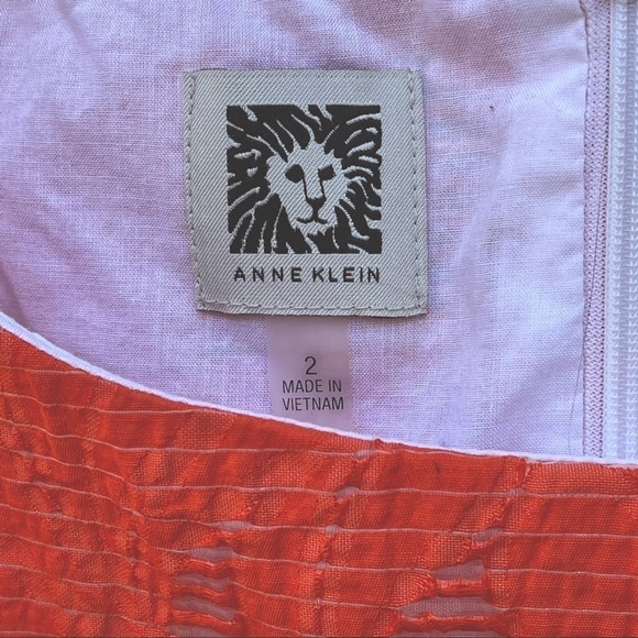 Anne Klein Sleeveless Dress Size 2 Tangerine - Picture 3 of 7
